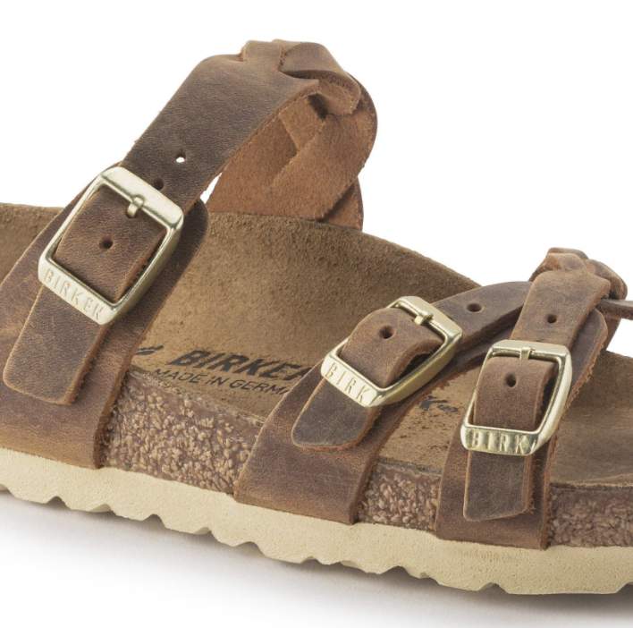 Birkenstock Franca Braided Oiled Leather Cognac