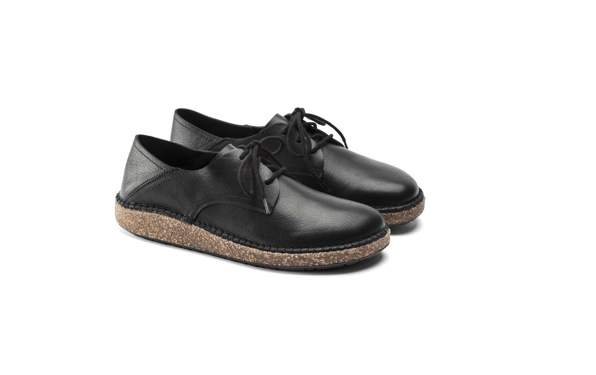 Birkenstock Gary Natural Leather Vintage Wood Black