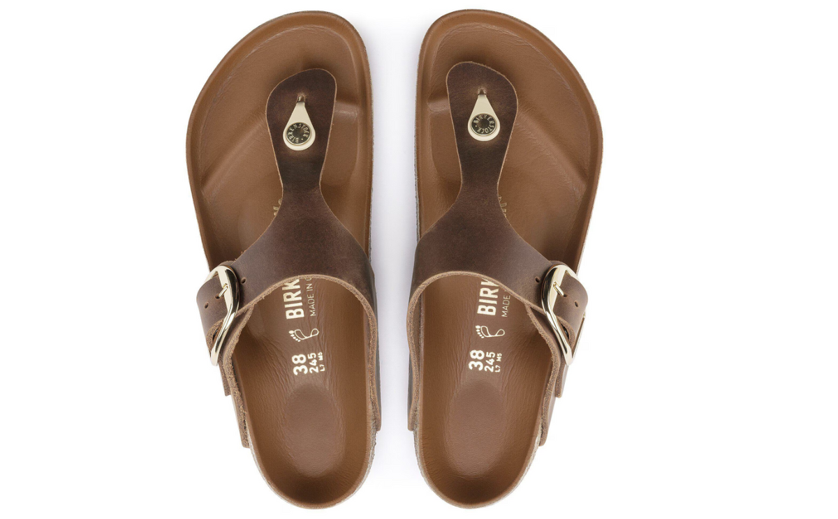 Birkenstock Gizeh Big Buckle Oiled Leather Cognac