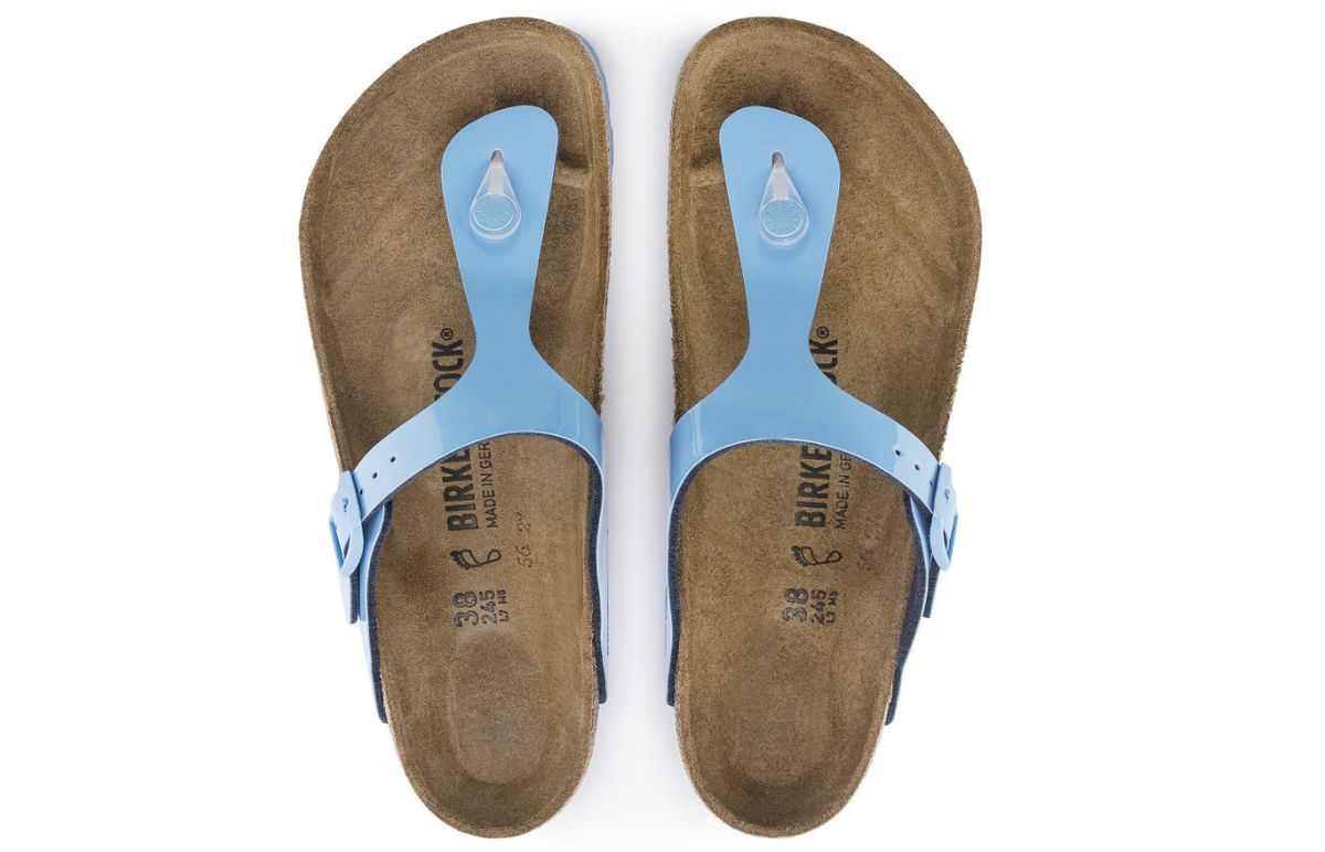 Birkenstock Gizeh Birko-Flor Patent Sky Blue