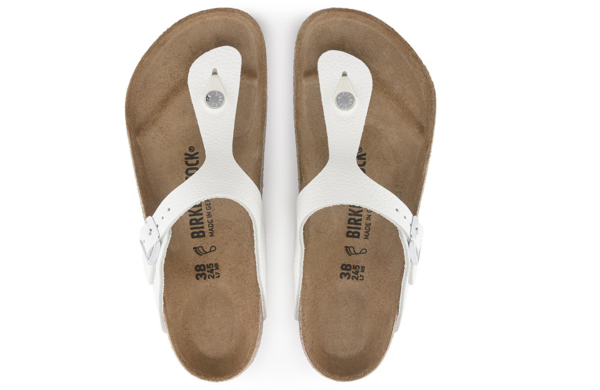 Birkenstock Gizeh Natural Leather White Regular