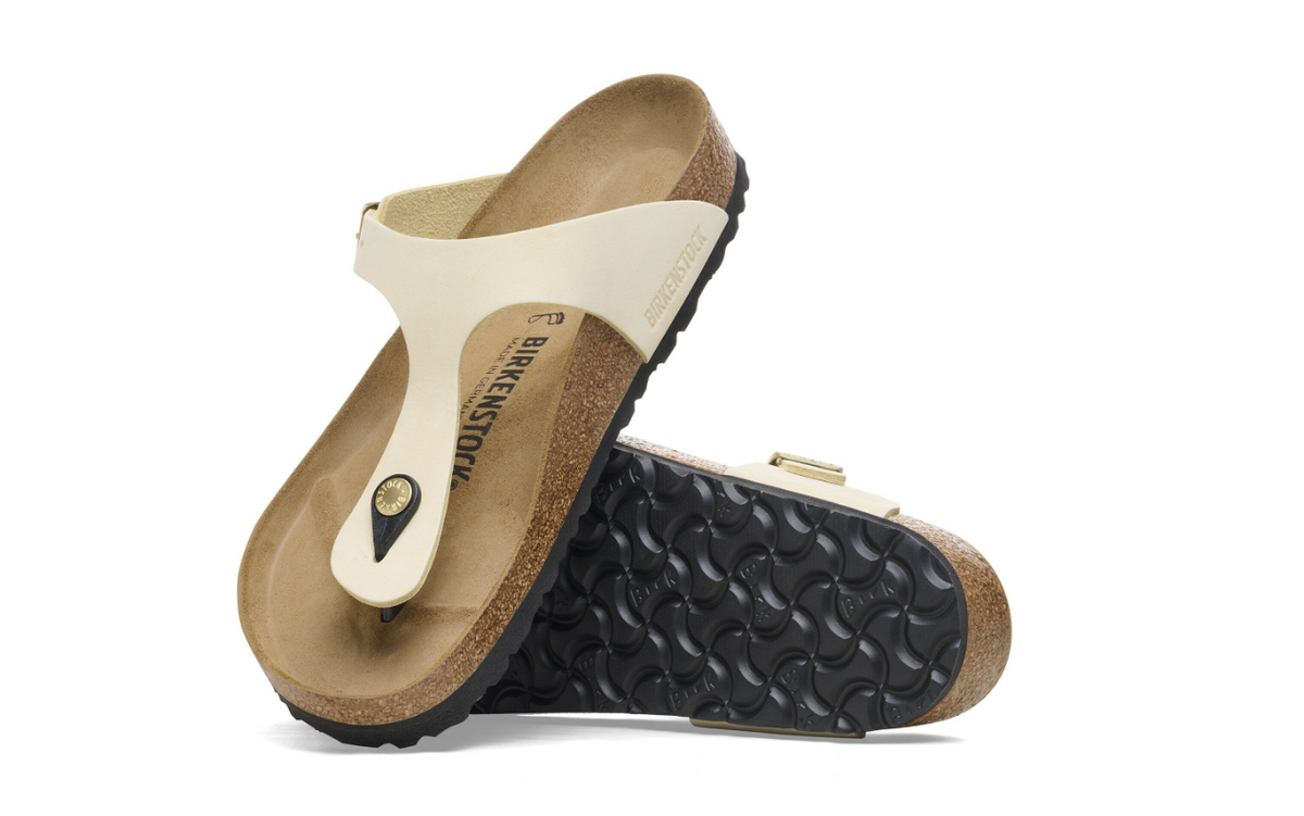 Birkenstock Gizeh Nubuck Leather Sandals - Ecru Regular