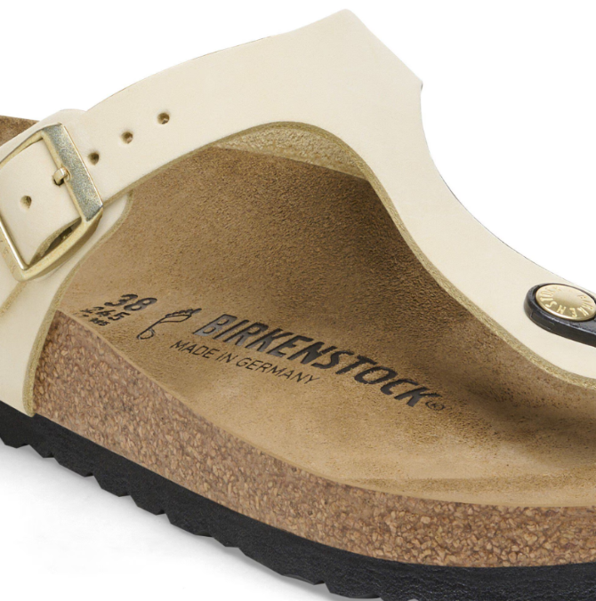 Birkenstock Gizeh Nubuck Leather Sandals - Ecru Regular