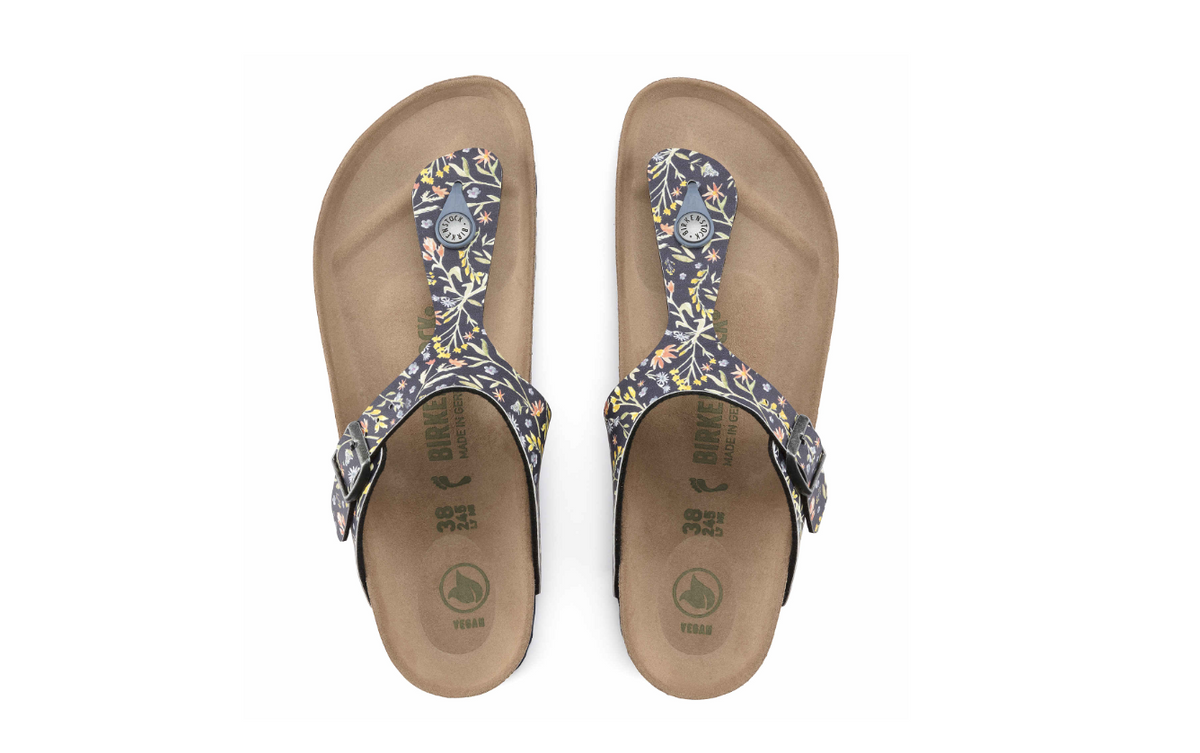 Birkenstock Gizeh Vegan Watercolor Flower Navy Regular