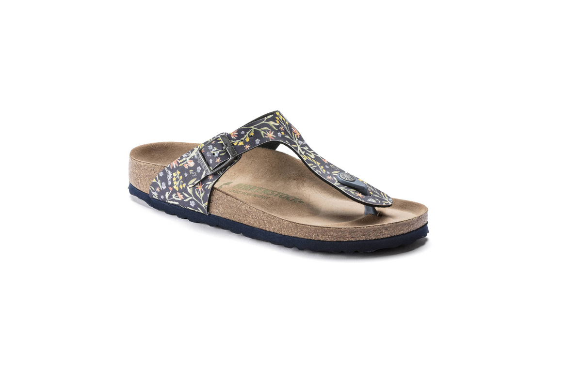 Birkenstock Gizeh Vegan Watercolor Flower Navy Regular