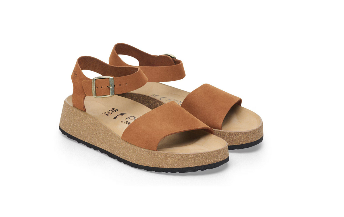 Birkenstock Glenda Nubuck Leather Sandals Pecan Narrow