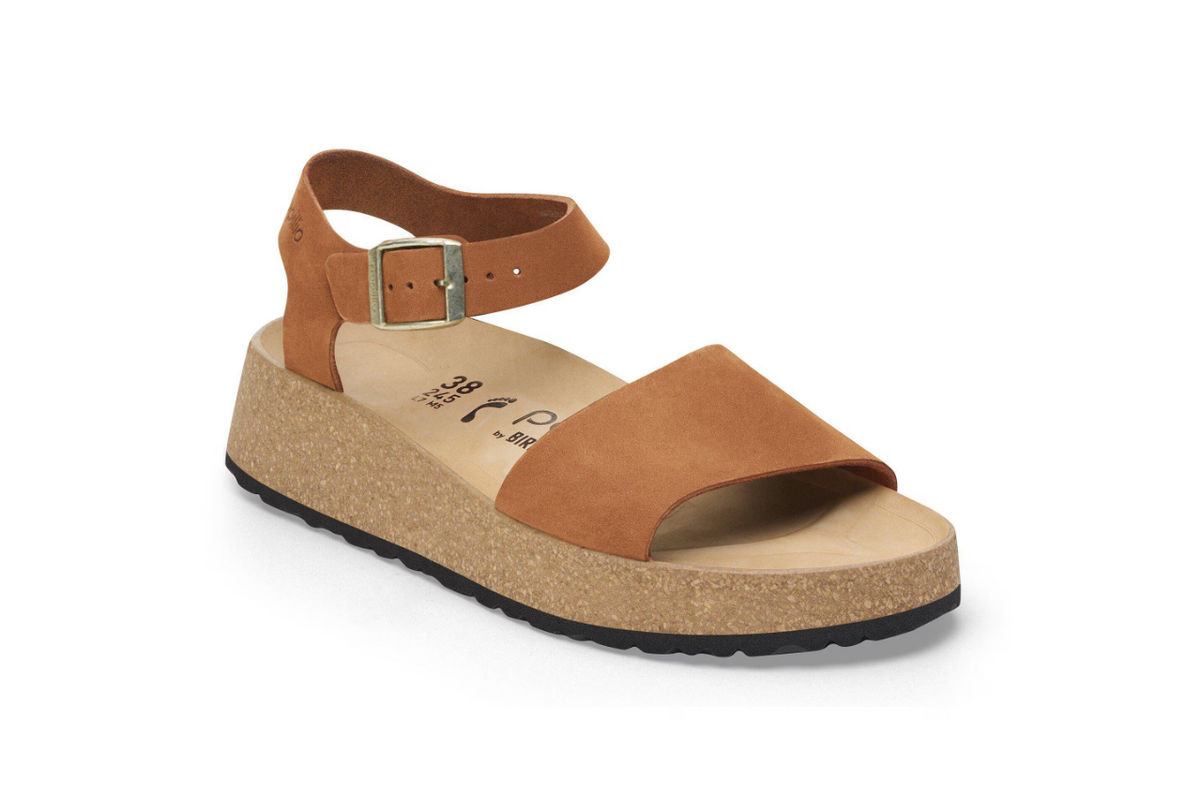 Birkenstock Glenda Nubuck Leather Sandals Pecan Narrow