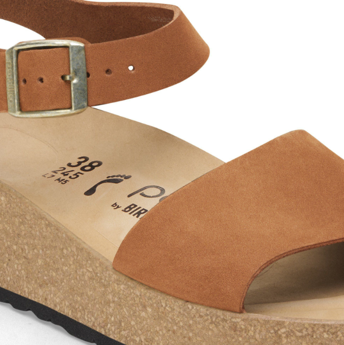 Birkenstock Glenda Nubuck Leather Sandals Pecan Narrow