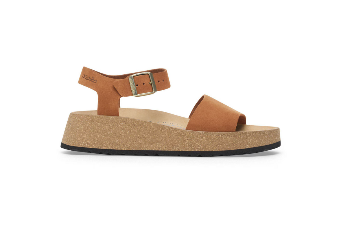Birkenstock Glenda Nubuck Leather Sandals Pecan Narrow