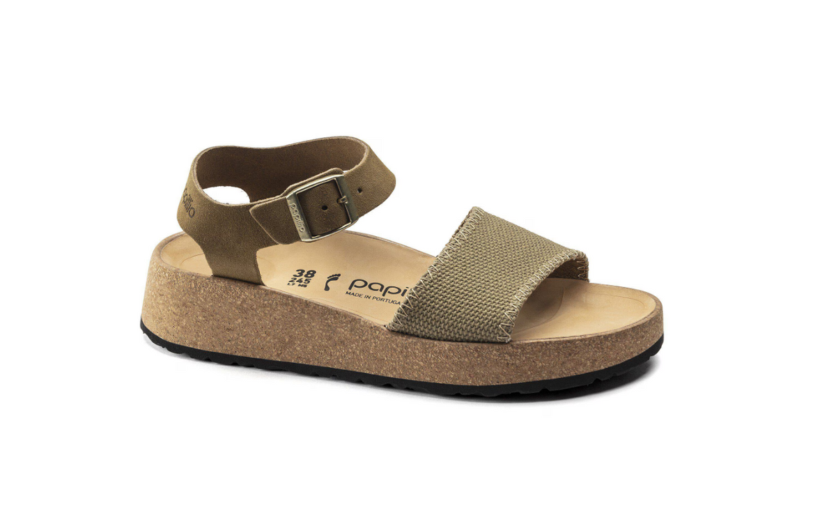 Papillio by BIRKENSTOCK Glenda Suede Textile Faded Khaki Narrow