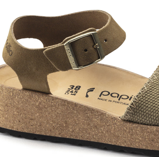 Papillio by BIRKENSTOCK Glenda Suede Textile Faded Khaki Narrow