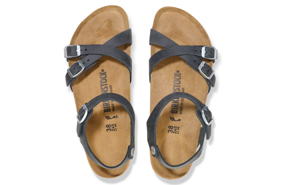 Birkenstock Kumba Oiled Leather Black Sandals Regular