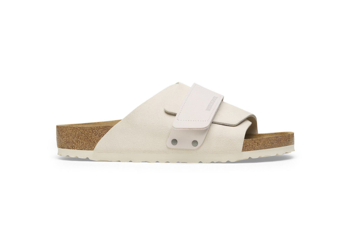Birkenstock Kyoto Nubuck Leather Suede Antique White Regular
