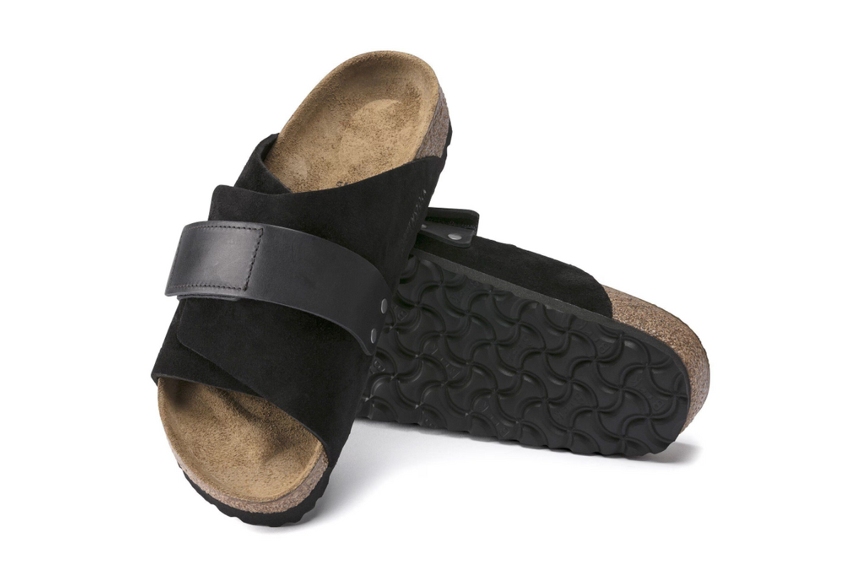 Birkenstock Kyoto Oiled Leather-Suede Leather Black Narrow