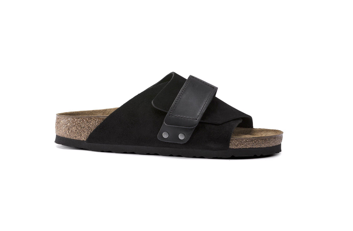 Birkenstock Kyoto Oiled Leather-Suede Leather Black Narrow