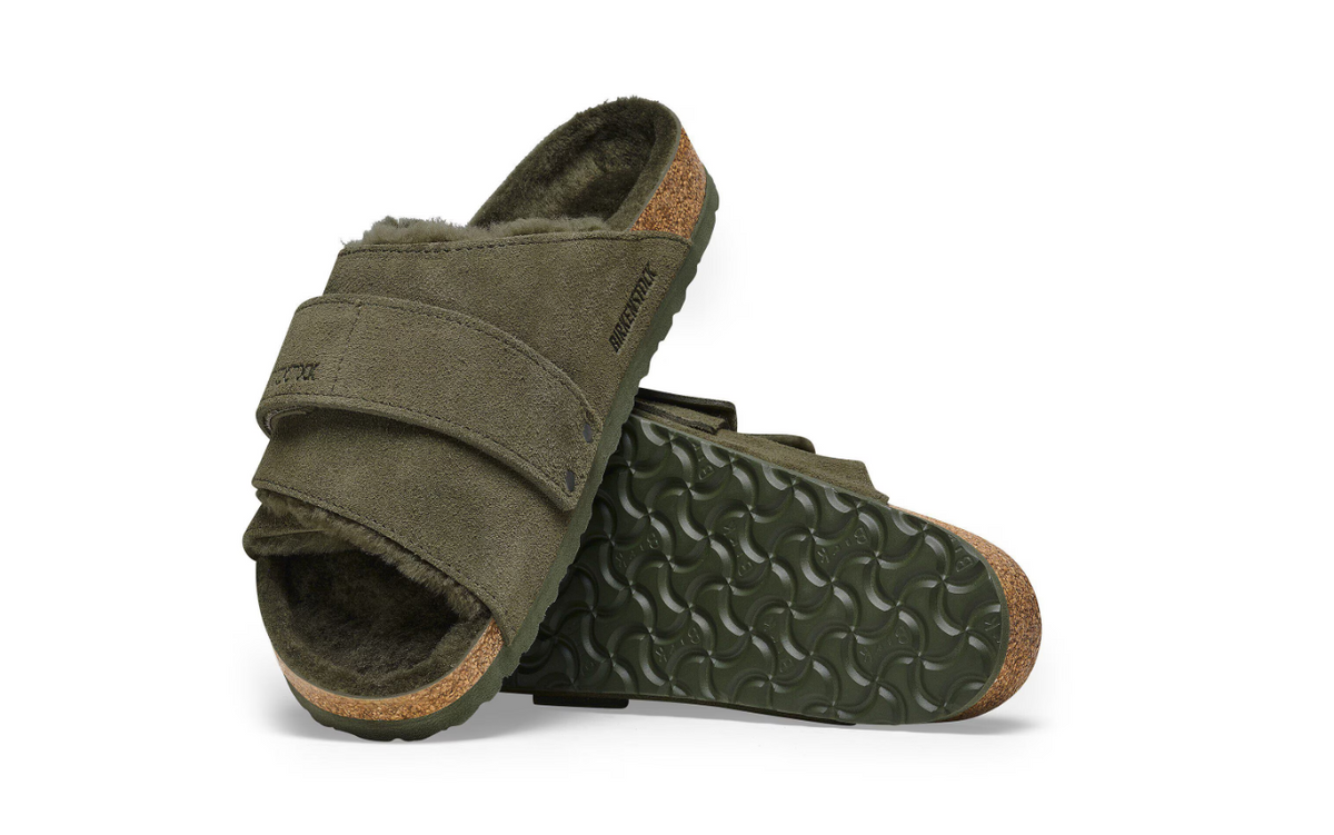 Birkenstock Kyoto Shearling Suede Thyme Narrow