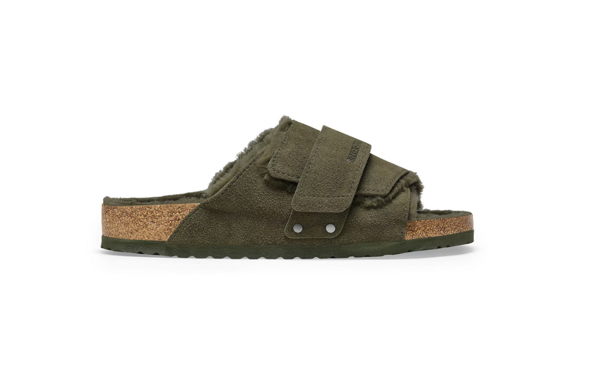Birkenstock Kyoto Shearling Suede Thyme Narrow