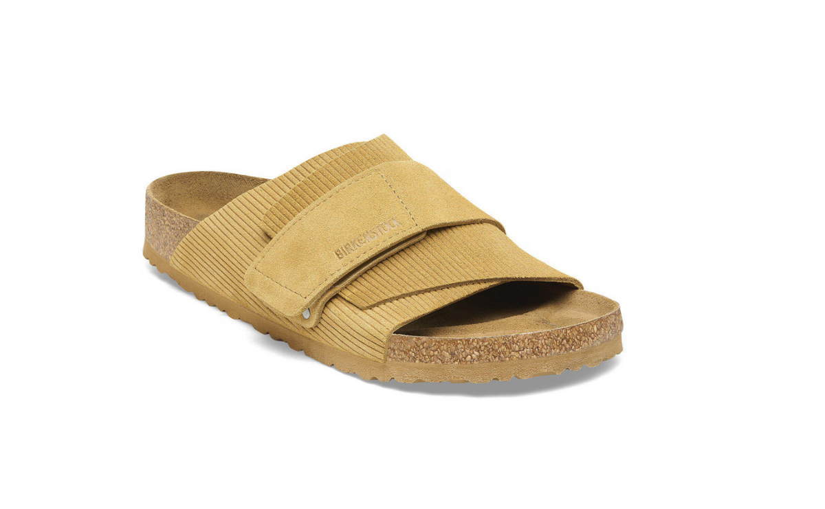 Birkenstock Kyoto Suede Embossed Corduroy Cork Brown Narrow