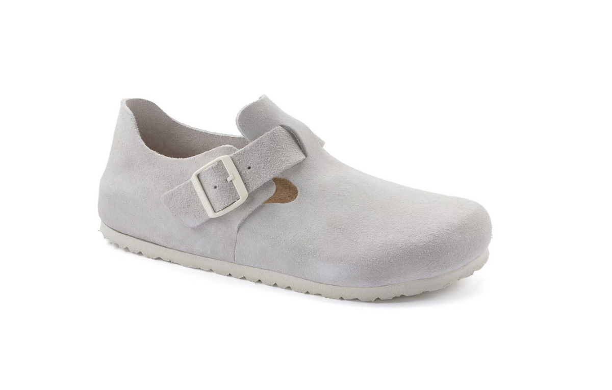 Birkenstock London Suede Leather Antique White Narrow