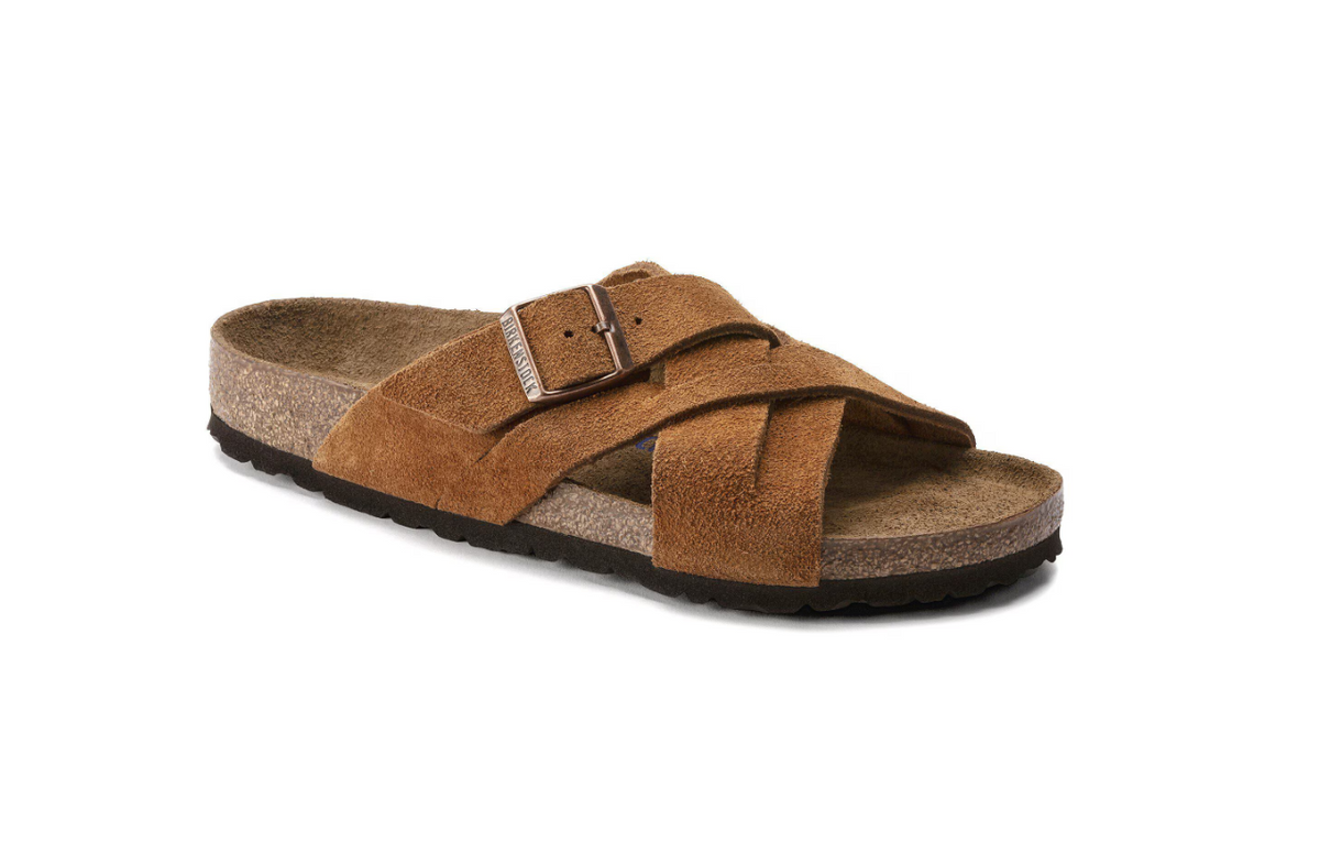 Birkenstock Lugano Soft Footbed Suede Leather Mink Narrow