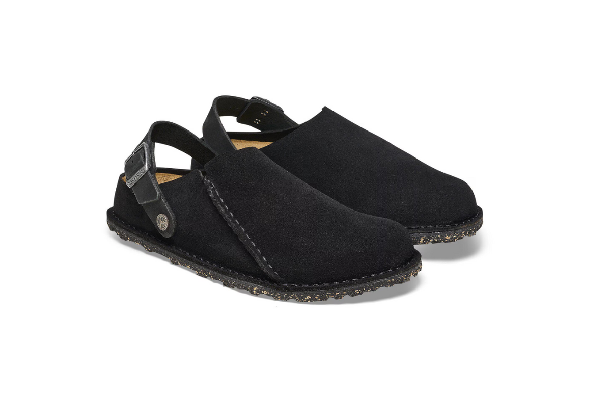 Birkenstock Lutry Premium Suede Leather Black Narrow