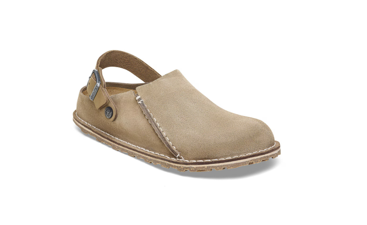 Birkenstock Lutry Premium Suede Leather Gray Taupe Narrow