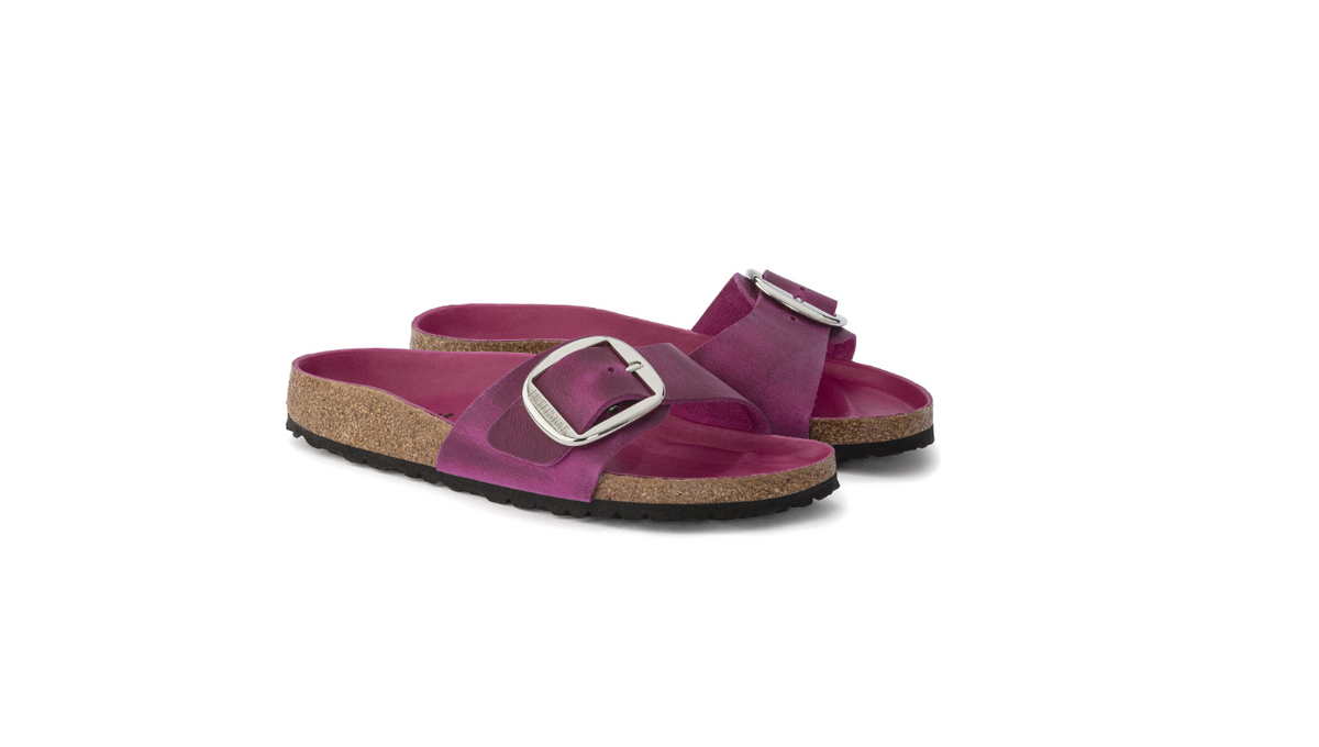 Birkenstock Madrid Big Buckle Oiled Leather Festival Fuchsia Narrow