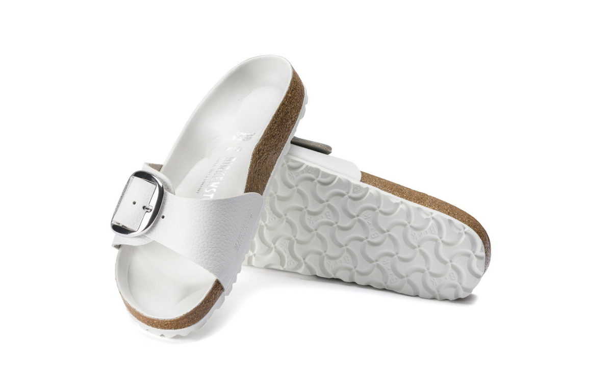 Birkenstock Madrid Big Buckle Natural Leather White Regular