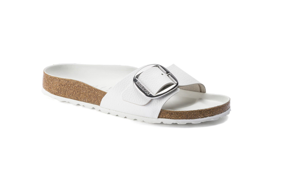 Birkenstock Madrid Big Buckle Natural Leather White Regular