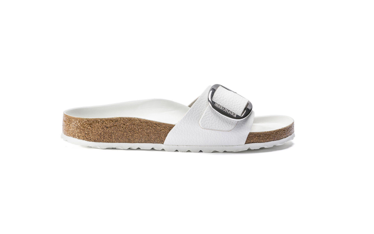 Birkenstock Madrid Big Buckle Natural Leather White Regular