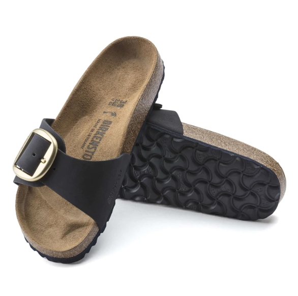 Birkenstock Madrid Big Buckle Nubuck Leather Midnight Narrow