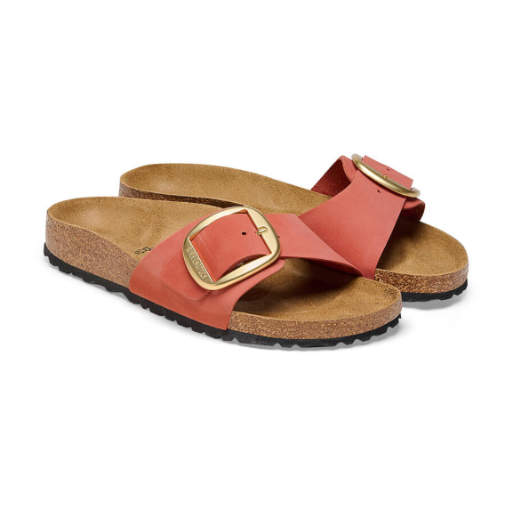 Birkenstock Madrid Big Buckle Natural Leather Mars Red Narrow