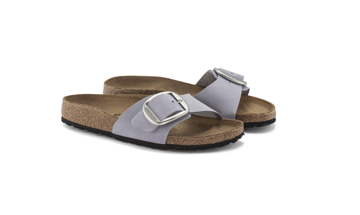 Birkenstock Madrid Big Buckle Nubuck Leather Purple Fog Narrow