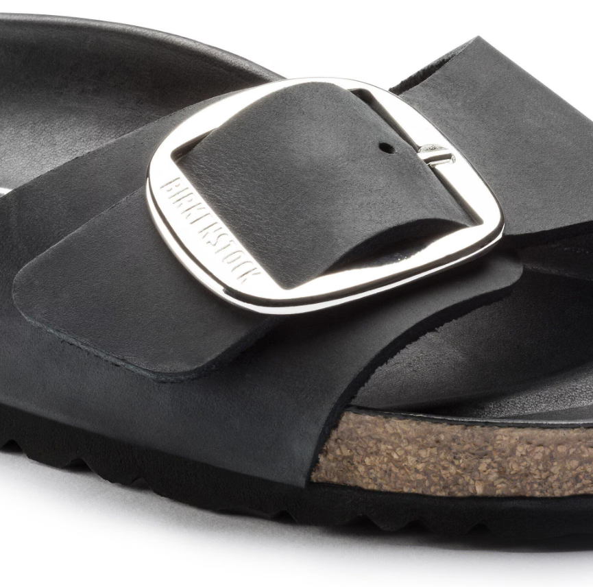 Birkenstock Madrid Big Buckle Oiled Leather Black Narrow
