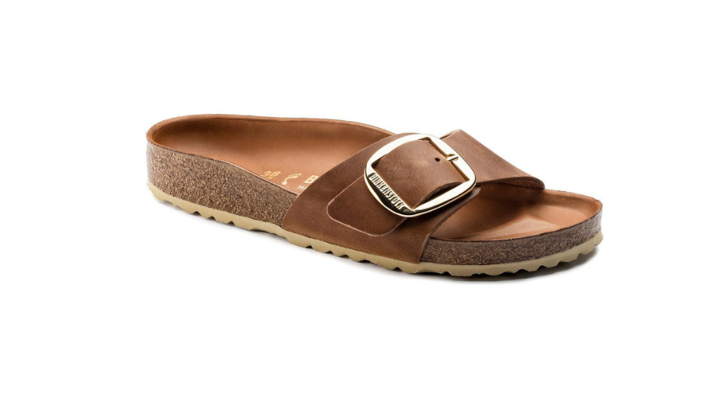 Birkenstock Madrid Big Buckle Oiled Leather Sandal Cognac Narrow