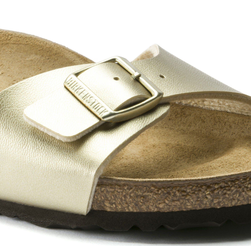 Birkenstock Madrid Birko-Flor Gold Narrow Sandals