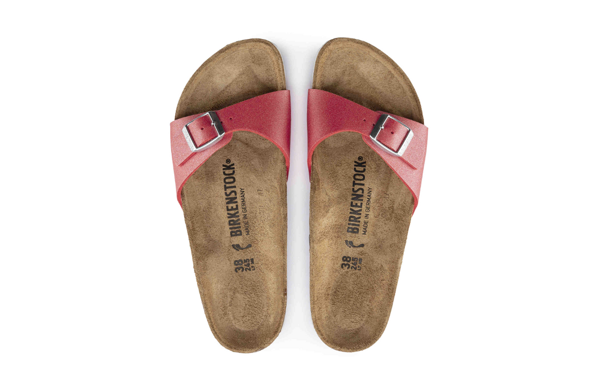 Birkenstock Madrid Birko-Flor Icy Metallic Poppy Narrow