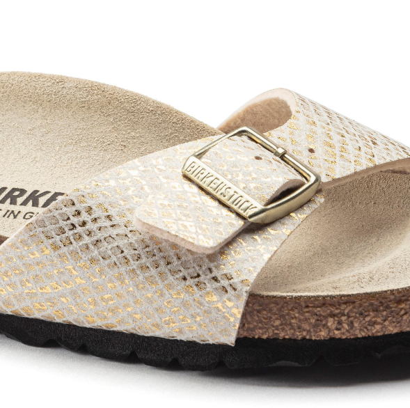 Birkenstock Madrid Shiny Python Eggshell Sandals Narrow