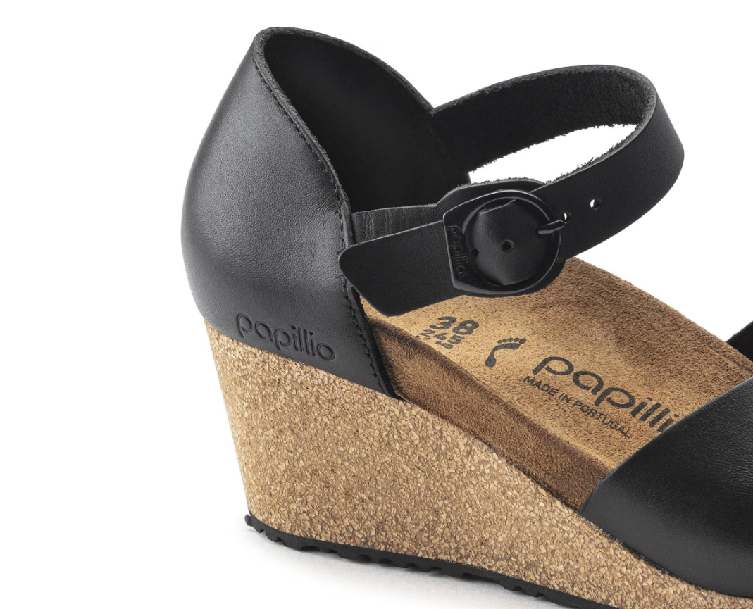 Birkenstock Papillio Mary Ring-Buckle Leather Black Narrow
