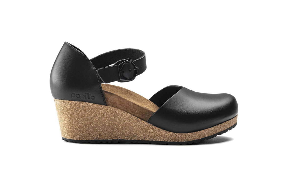 Birkenstock Papillio Mary Ring-Buckle Leather Black Narrow