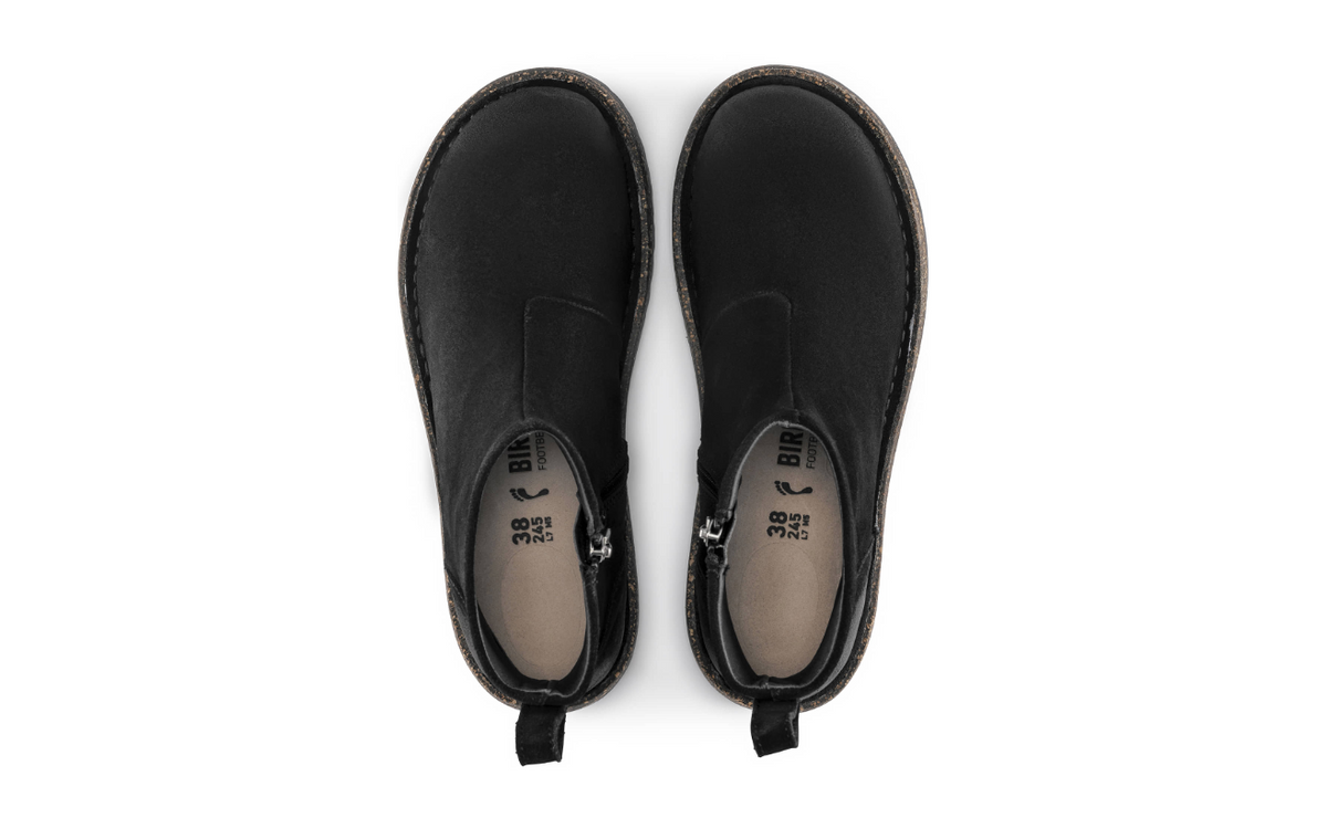Birkenstock Melrose Suede Leather Black Boots Regular