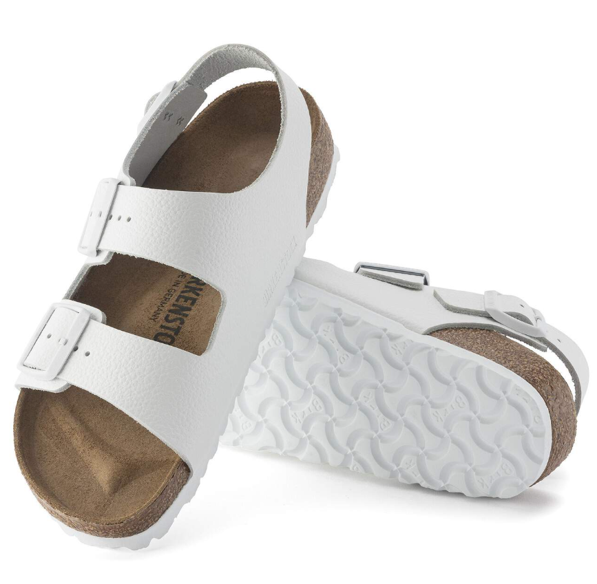 Birkenstock Milano Leather White Narrow Sandals