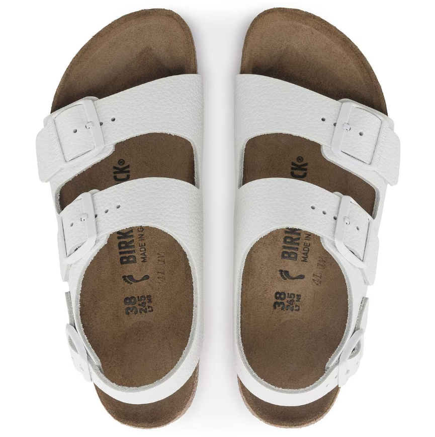Birkenstock Milano BS Leder Natural Leather White Regular