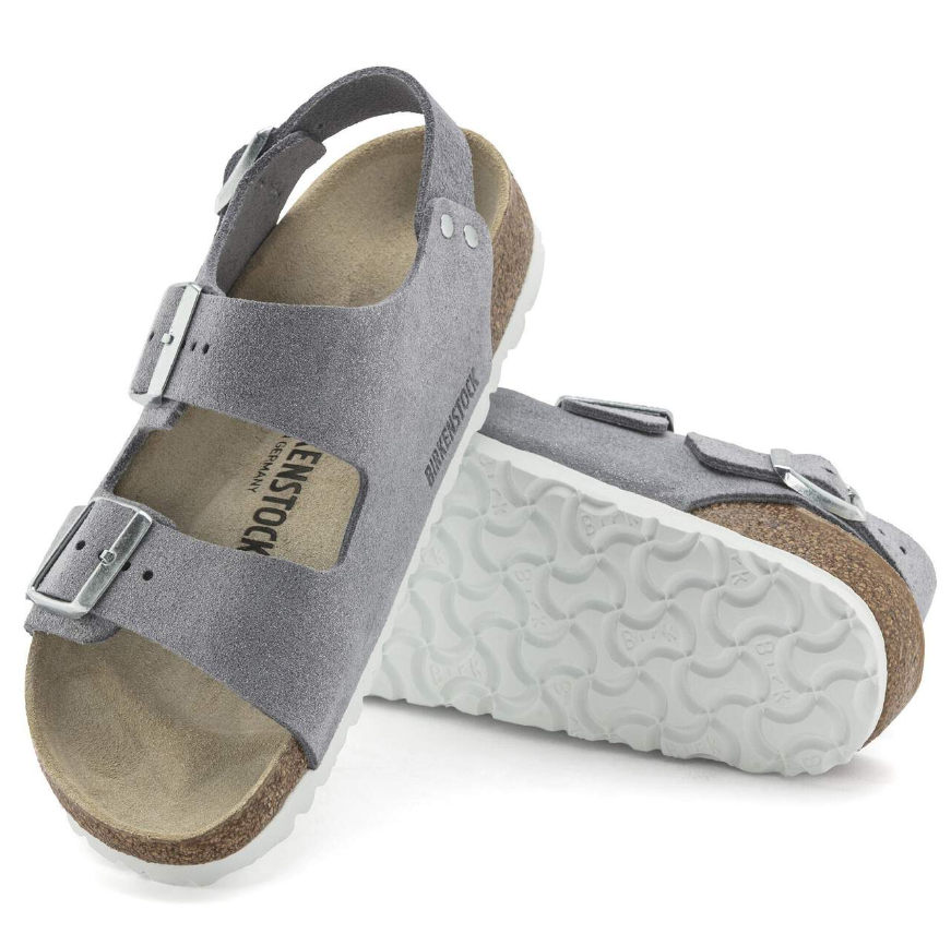 Birkenstock Milano Suede Leather Purple Fog Narrow