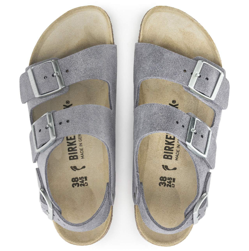 Birkenstock Milano Suede Leather Purple Fog Narrow