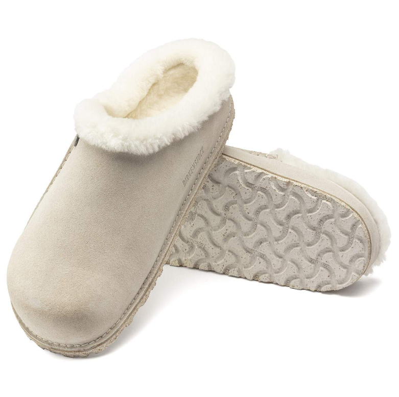 Birkenstock Zermatt Premium Suede Leather Antique White Narrow