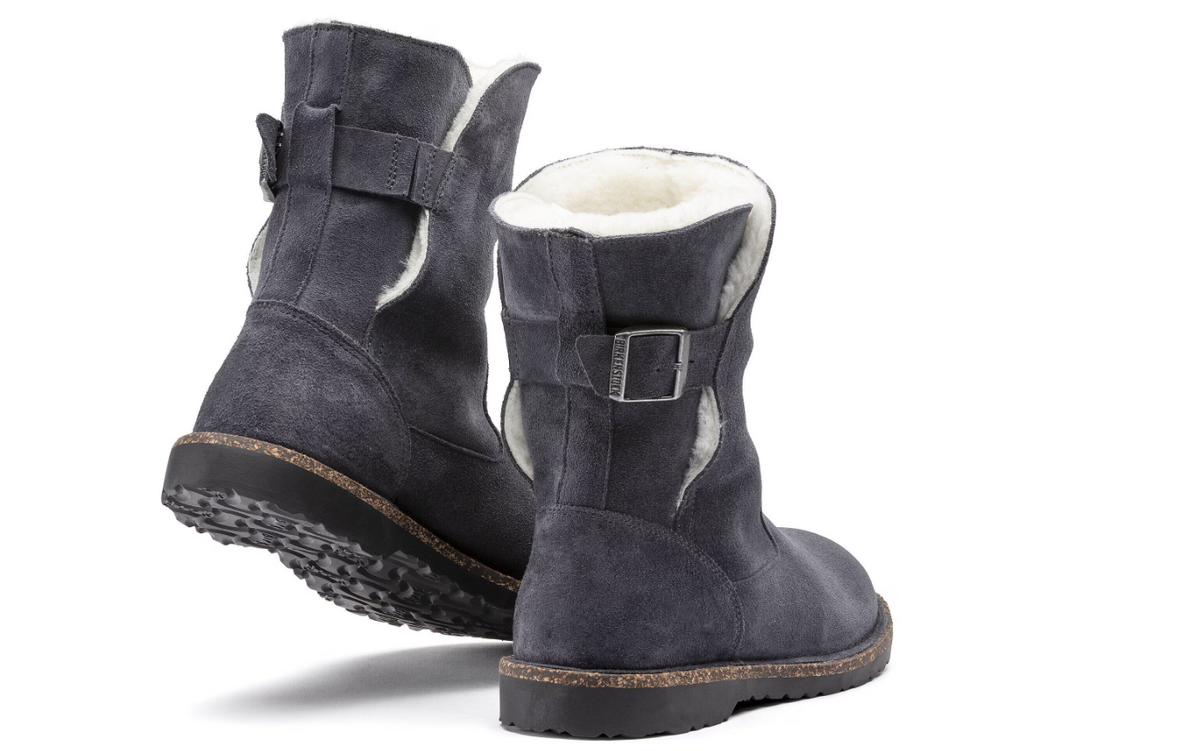 Birkenstock Uppsala Shearling Suede Leather Graphite Regular