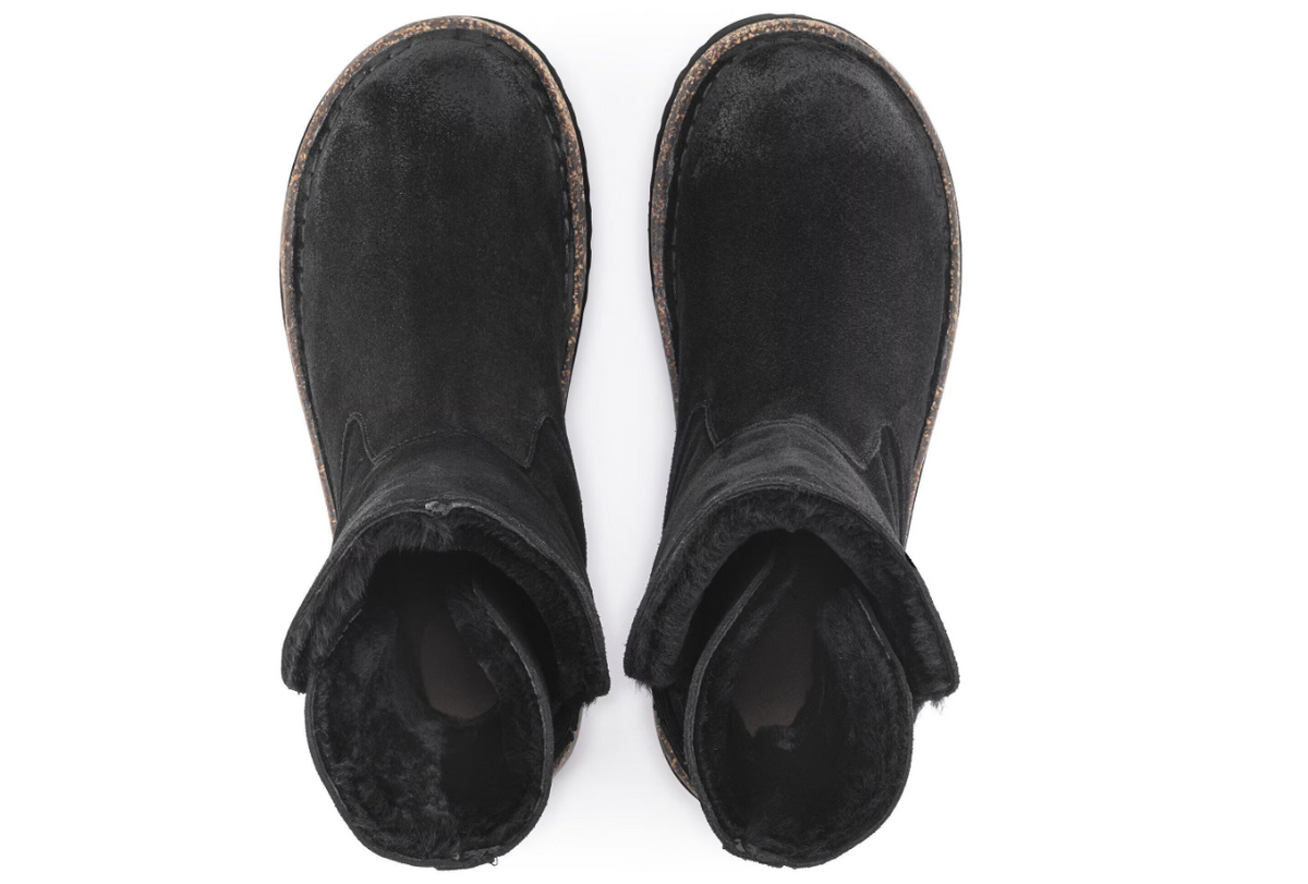 Birkenstock Uppsala Shearling Suede Leather Black Regular