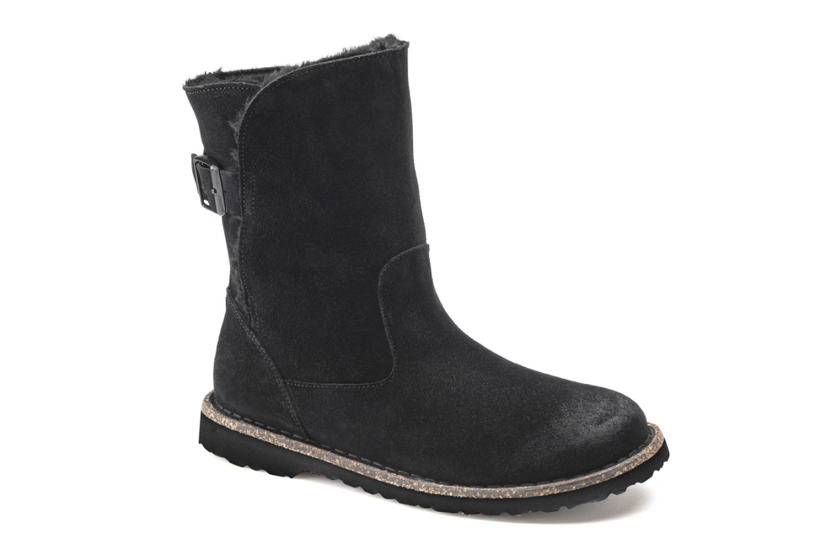 Birkenstock Uppsala Shearling Suede Leather Black Regular