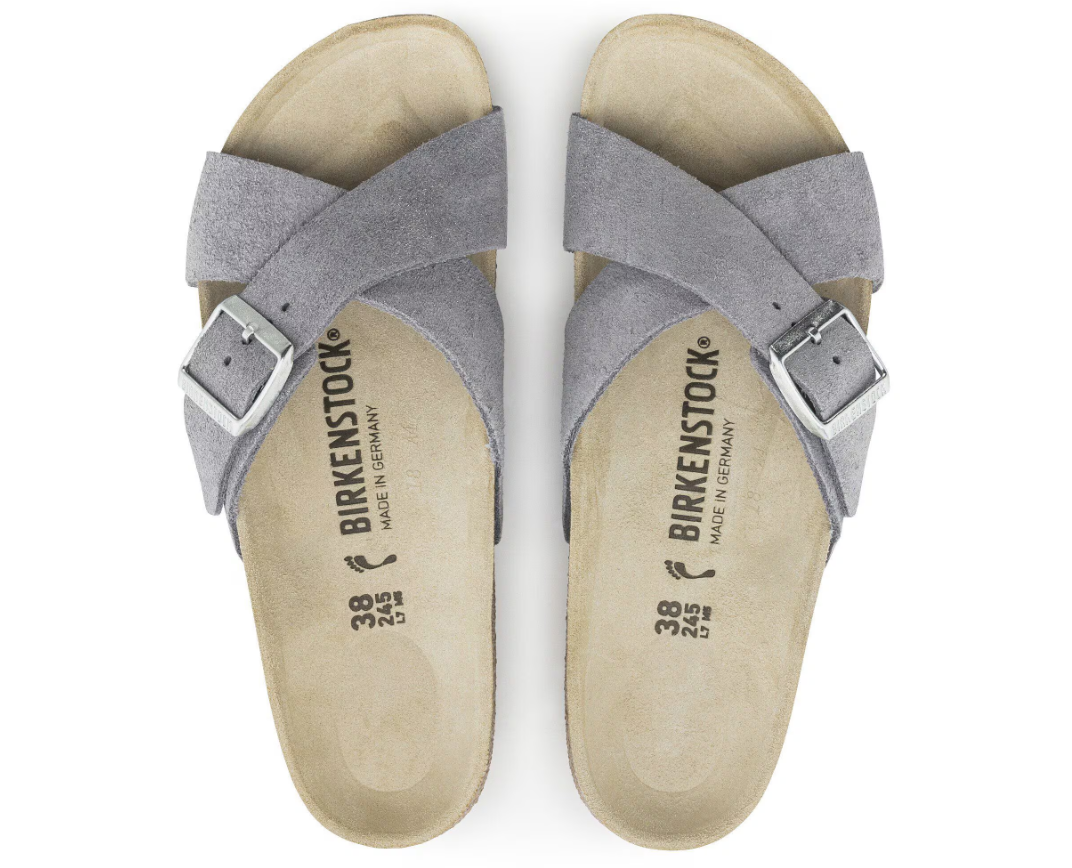 Birkenstock Siena Suede Leather Purple Fog Sandals Narrow